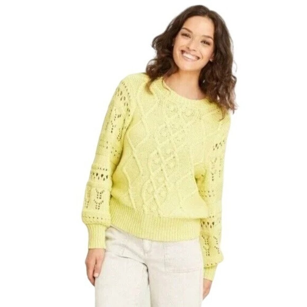 Universal Thread Cable Knit Pullover Sweater Size… - image 1